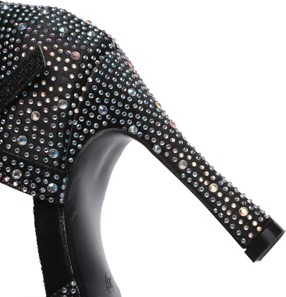 AOQUNFS Women's Latin Dance Shoes Rhinestones Salsa Ballroom Practice Performance Dancing Shoes,L549