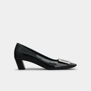 Belle Vivier Metal Buckle Pumps in Patent Leather