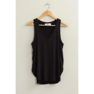 Black V-neck Tank