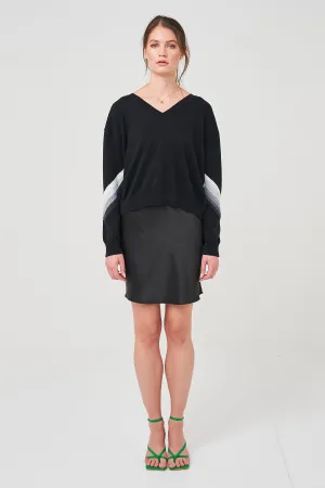 Chevron Stripe V Neck Jumper