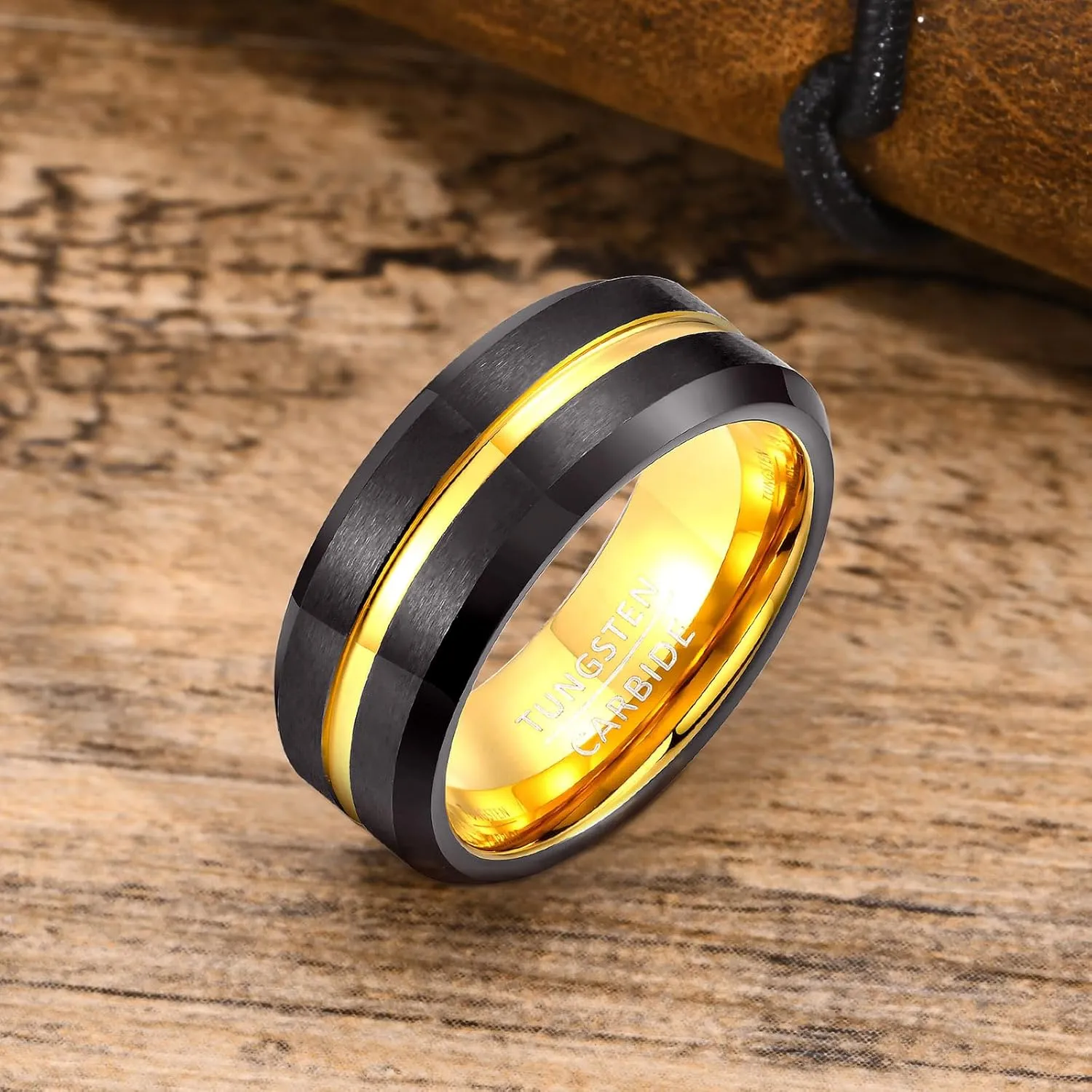 Cross Inspirational Faith Verses Ring Grooved Center Tungsten Carbide Faith Bible Hypotenuse Ring Customize Inspirational Ring High Polished Wedding Jewelry for Men Women, Size 7 to 12