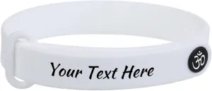 Free Engraved Meditation Yoga Silicone Bracelet Buddhist Amulet Lucky Gift Prayer Rubber Bracelets Solid Color Silicone Wristbands with Stainless Steel Adjustable Accessories, 5.3 to 8.58"