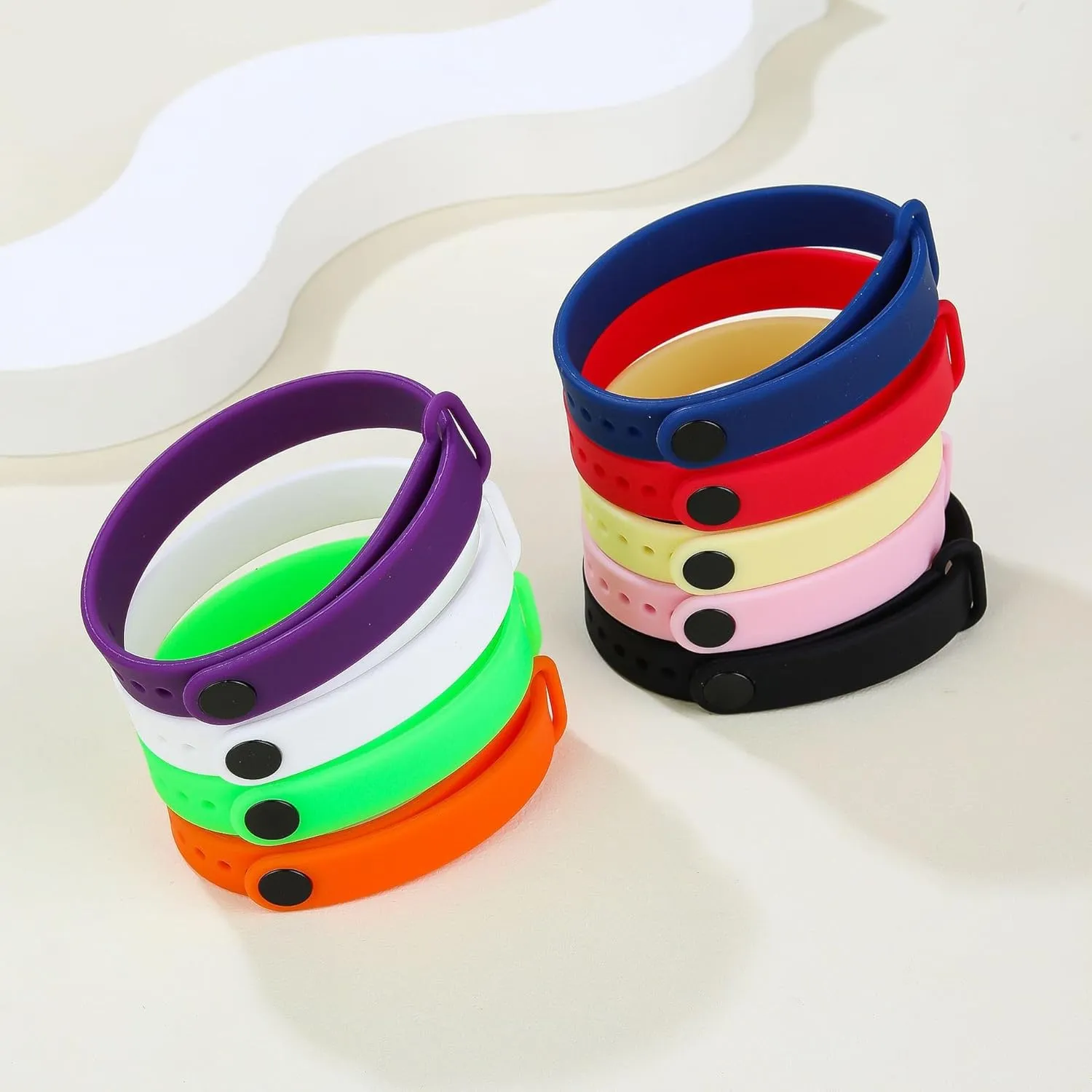 Free Engraved Meditation Yoga Silicone Bracelet Buddhist Amulet Lucky Gift Prayer Rubber Bracelets Solid Color Silicone Wristbands with Stainless Steel Adjustable Accessories, 5.3 to 8.58"