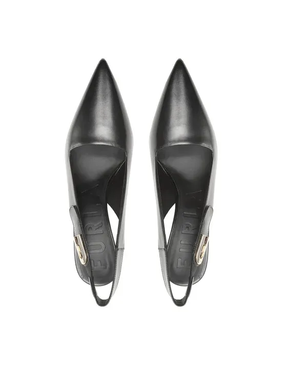 FURLA SIGN SLINGBACK SHOE IN BLACK