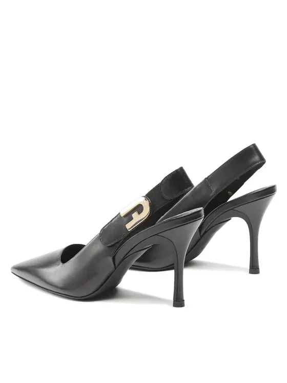FURLA SIGN SLINGBACK SHOE IN BLACK