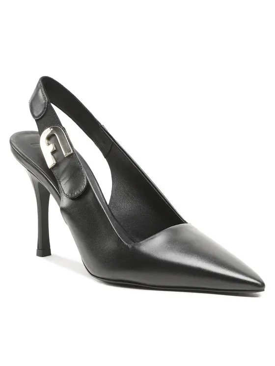 FURLA SIGN SLINGBACK SHOE IN BLACK
