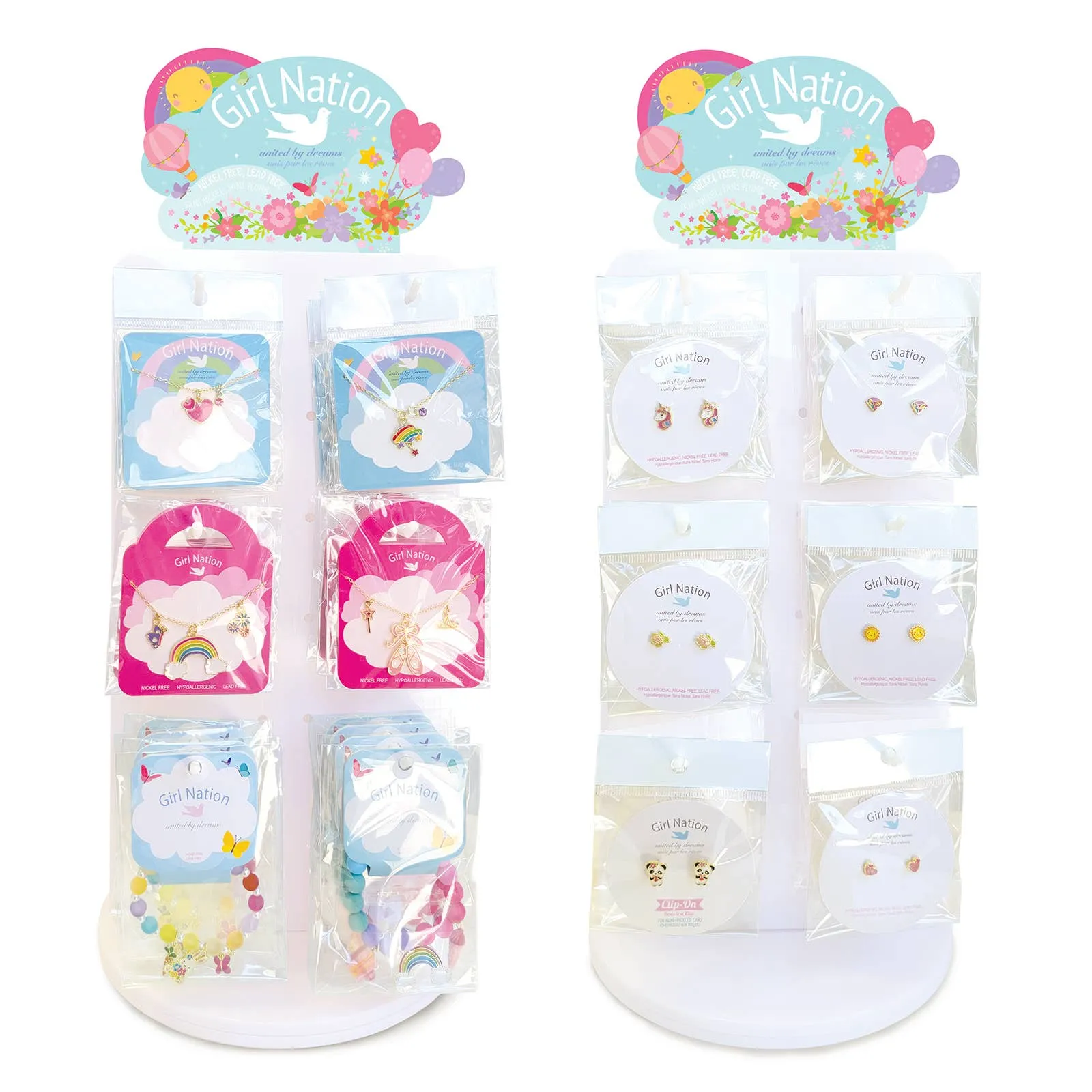 Girl Nation - White Acrylic Jewelry Display Spinner