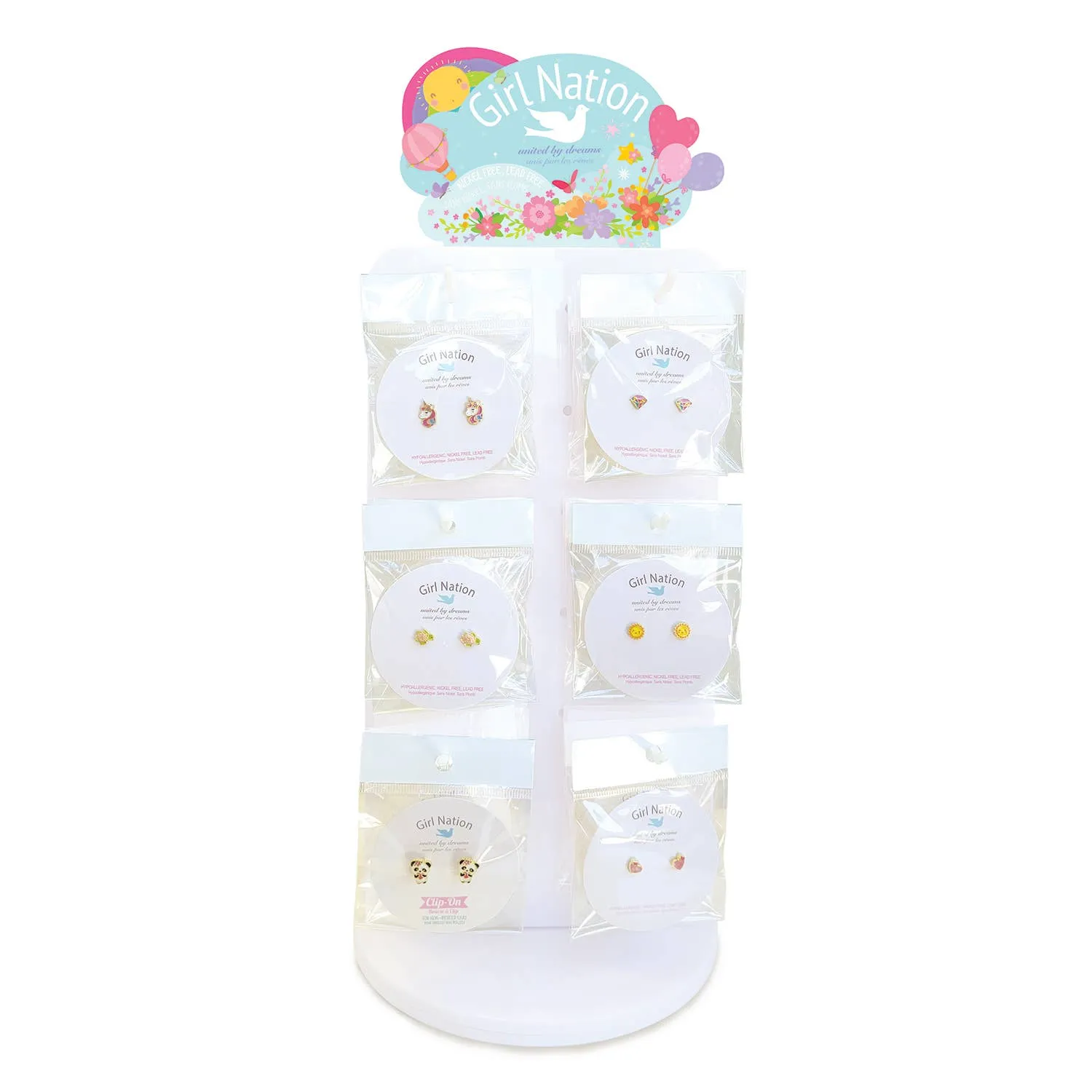 Girl Nation - White Acrylic Jewelry Display Spinner