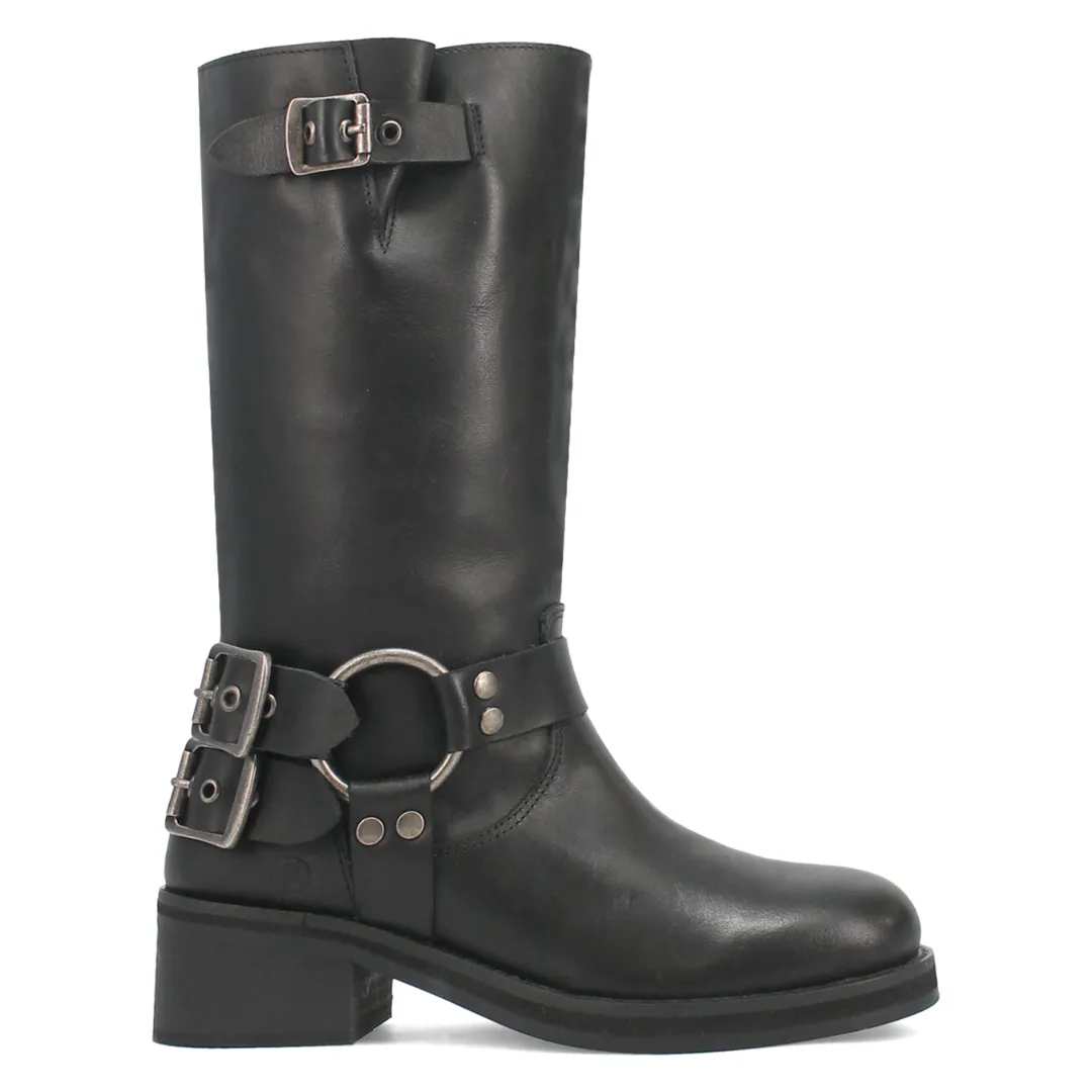 Harlee Leather Boot - Black/Black - DI210-BK