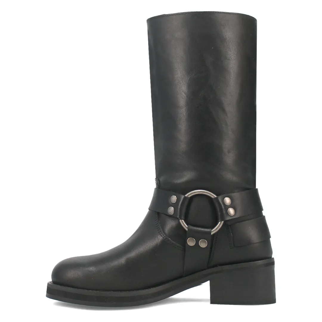 Harlee Leather Boot - Black/Black - DI210-BK