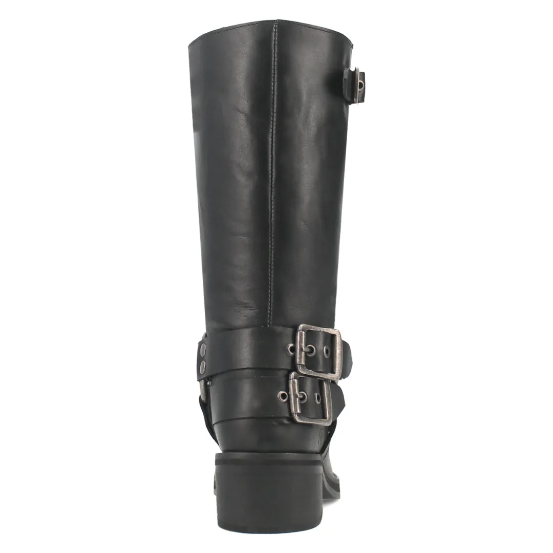 Harlee Leather Boot - Black/Black - DI210-BK