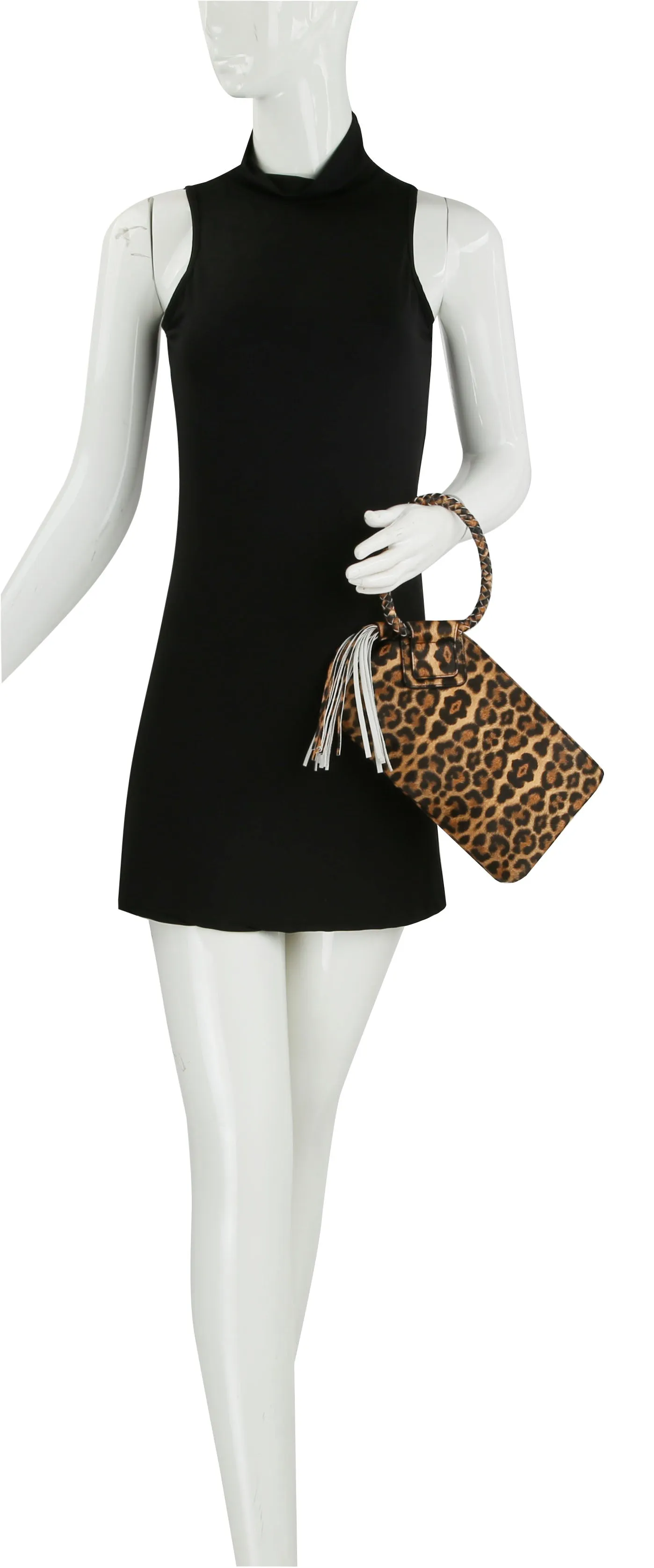HF Decorative Leo Print Wristlet Clutch