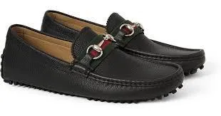 Leather Horsebit Driver Black Leather