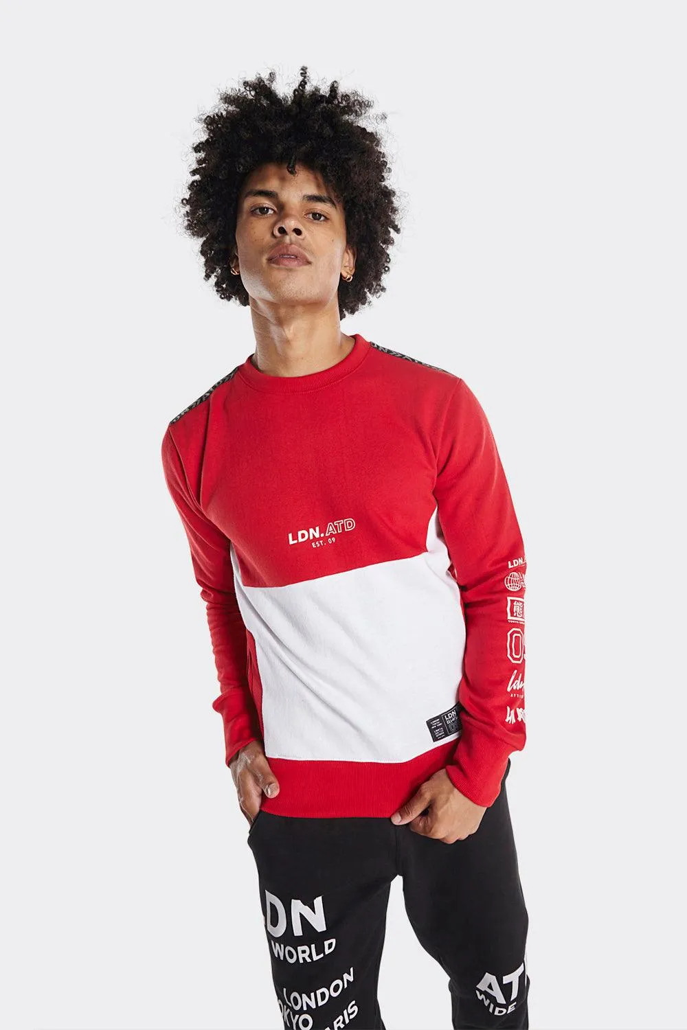 London Attitude Cut & Sew Printed Sweatshirt with Zipper Pocket