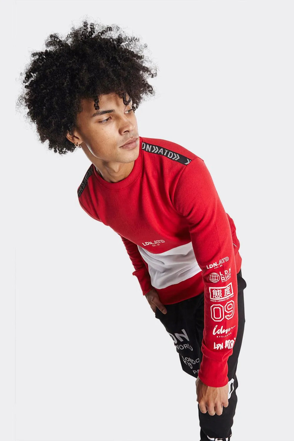 London Attitude Cut & Sew Printed Sweatshirt with Zipper Pocket
