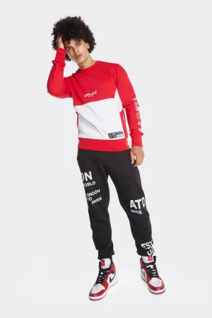 London Attitude Cut & Sew Printed Sweatshirt with Zipper Pocket