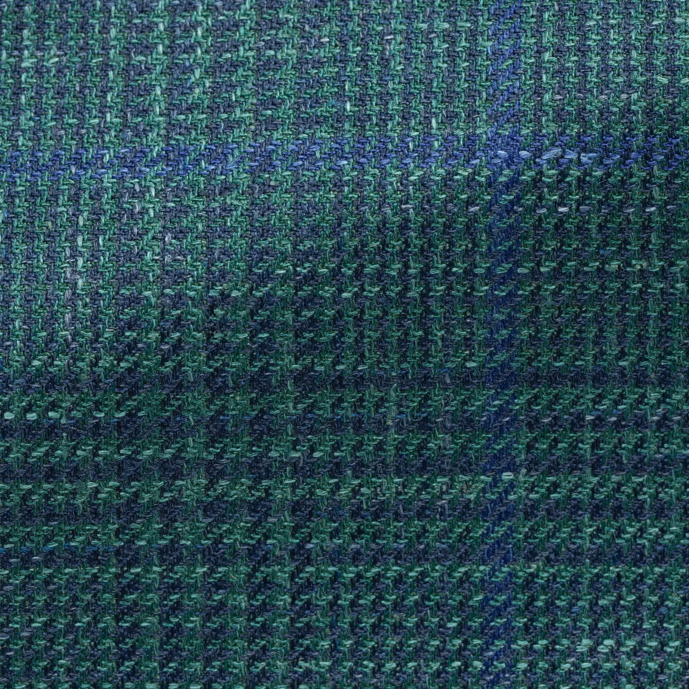 Loro Piana SUMMERTIME Teal Green Wool, Silk & Linen Check with Blue Overcheck