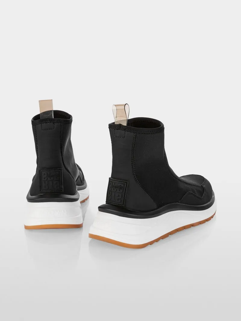 Marc Cain Black Slip-On Sneakers in Glitter Neoprene