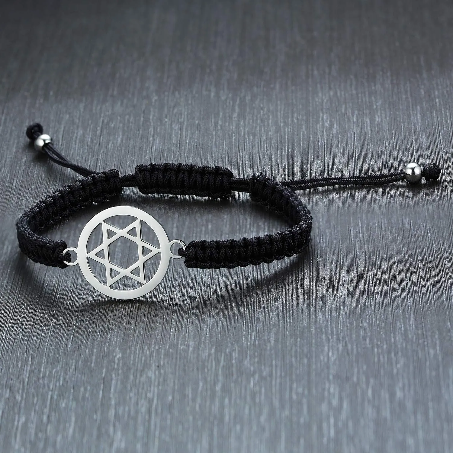 MEALGUET 1-5 Pcs Stainless Steel Star of David Charm Braided Macrame Bracelets Jewish Jewelry Religious Gift for Men Women
