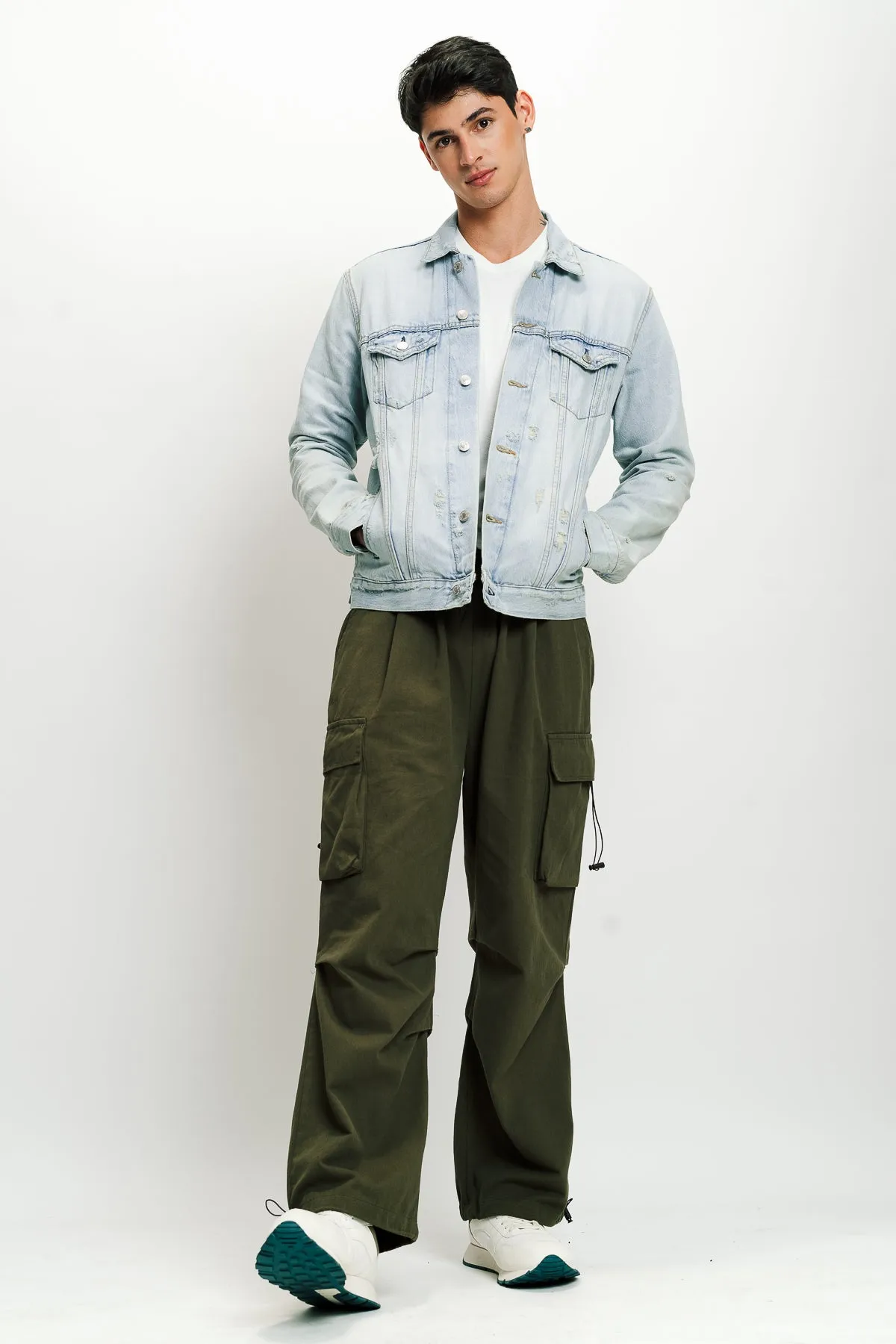 Men's Olive Green Drawstring Cargo Pant