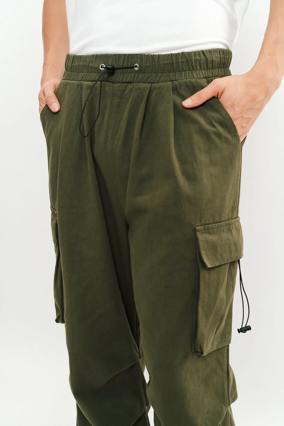 Men's Olive Green Drawstring Cargo Pant