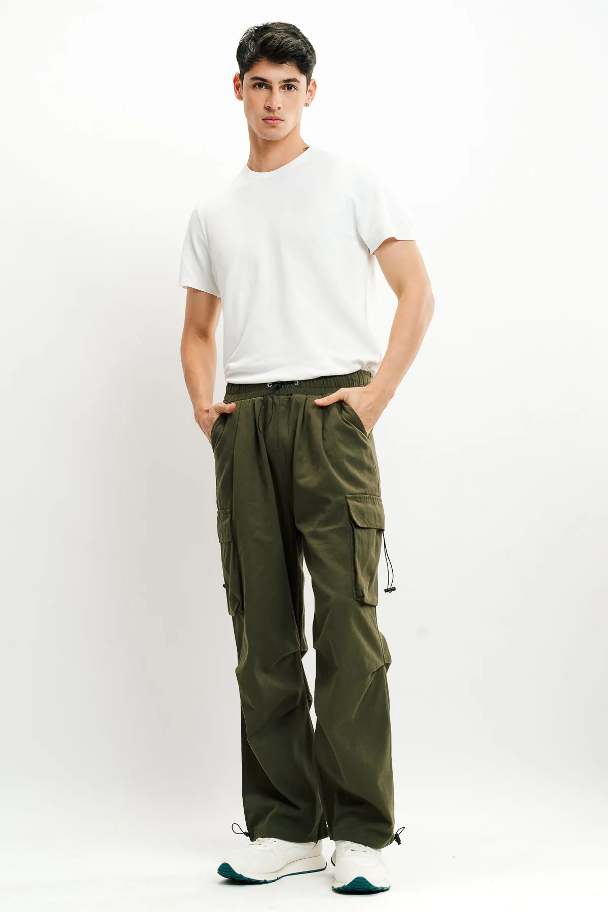Men's Olive Green Drawstring Cargo Pant