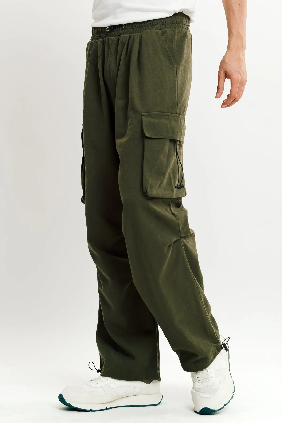 Men's Olive Green Drawstring Cargo Pant