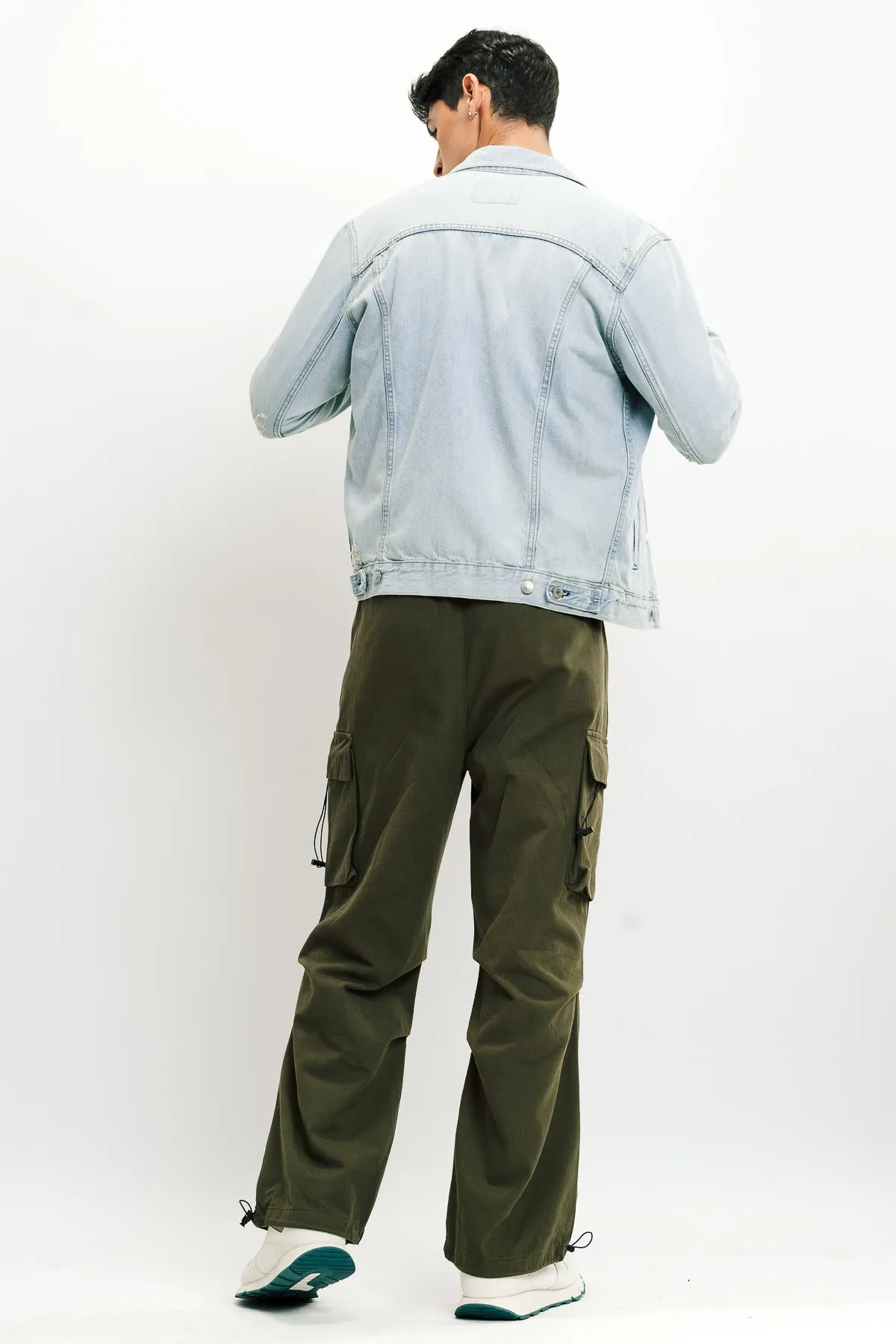 Men's Olive Green Drawstring Cargo Pant