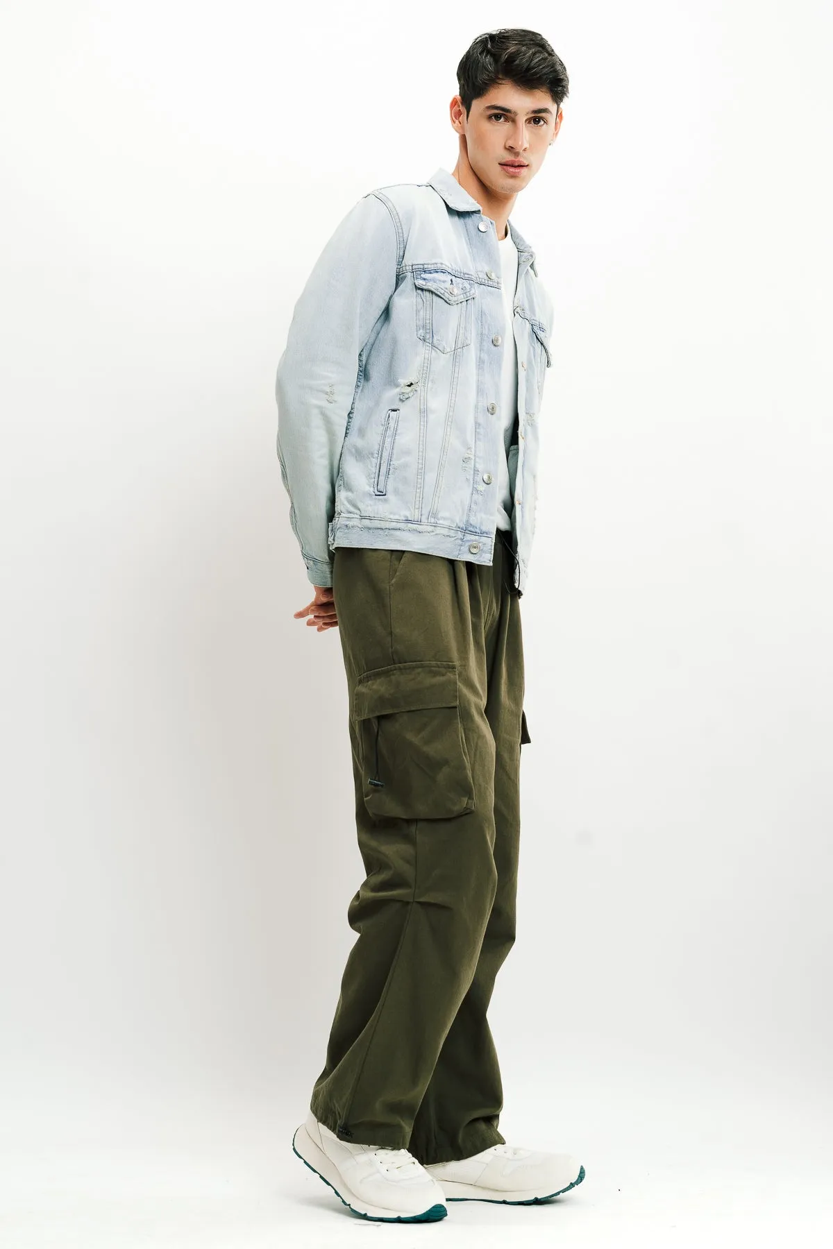 Men's Olive Green Drawstring Cargo Pant