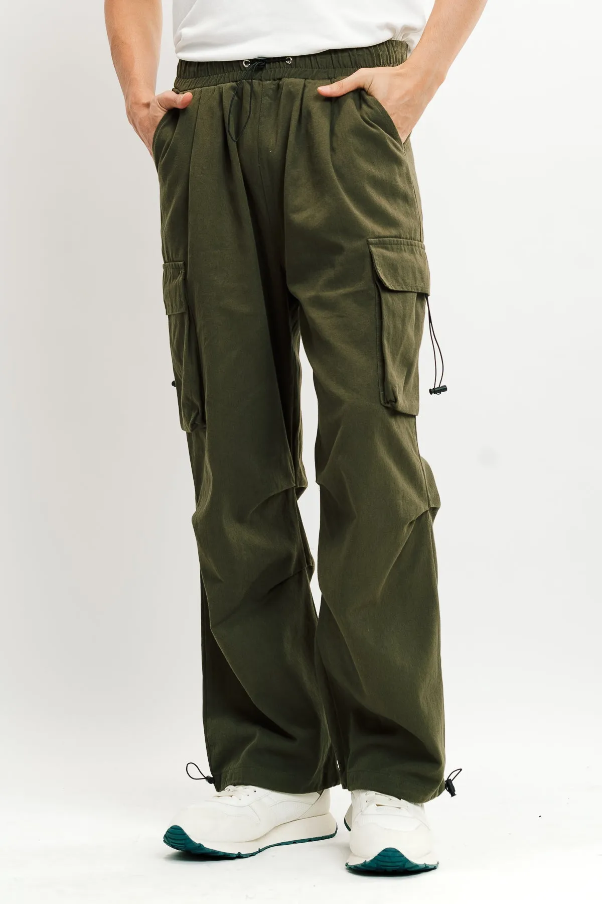Men's Olive Green Drawstring Cargo Pant
