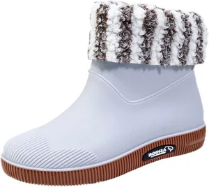 Mid Calf Rain Boots Womens Warm Lined Mens Grounded Footwear Fall Booties 2024 Orthopedic Barefoot Shoes Women Rain Boots Black Waterproof Mid Calf Womens Hiking Boots