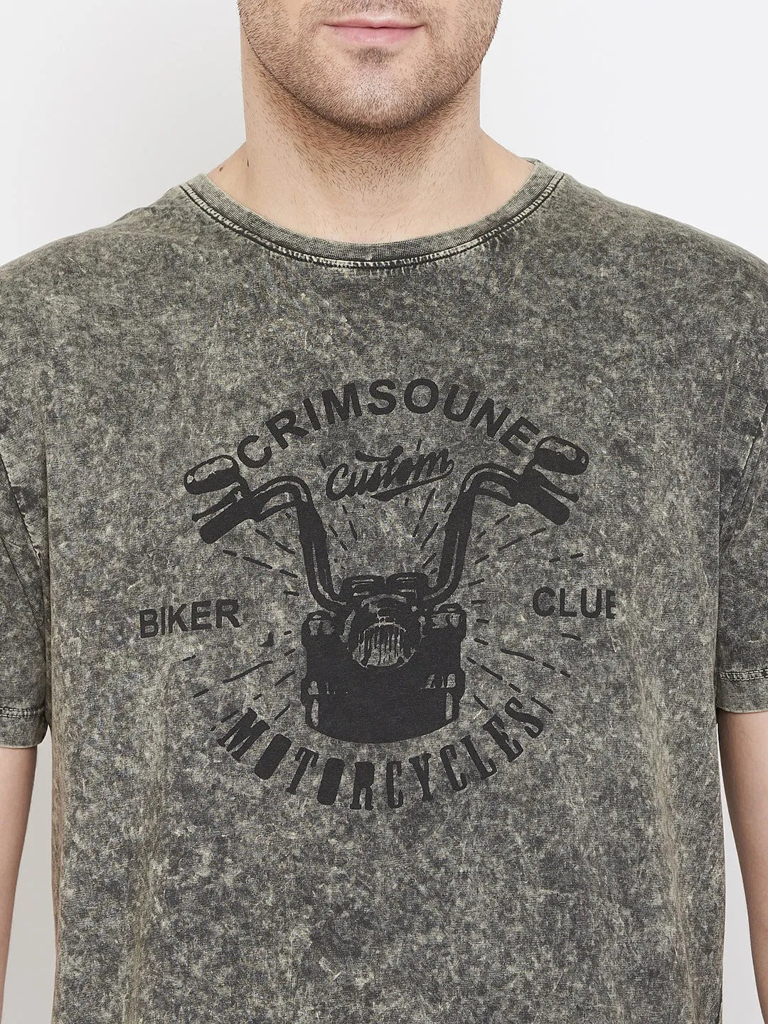 Olive Graphic Printed T-Shirt