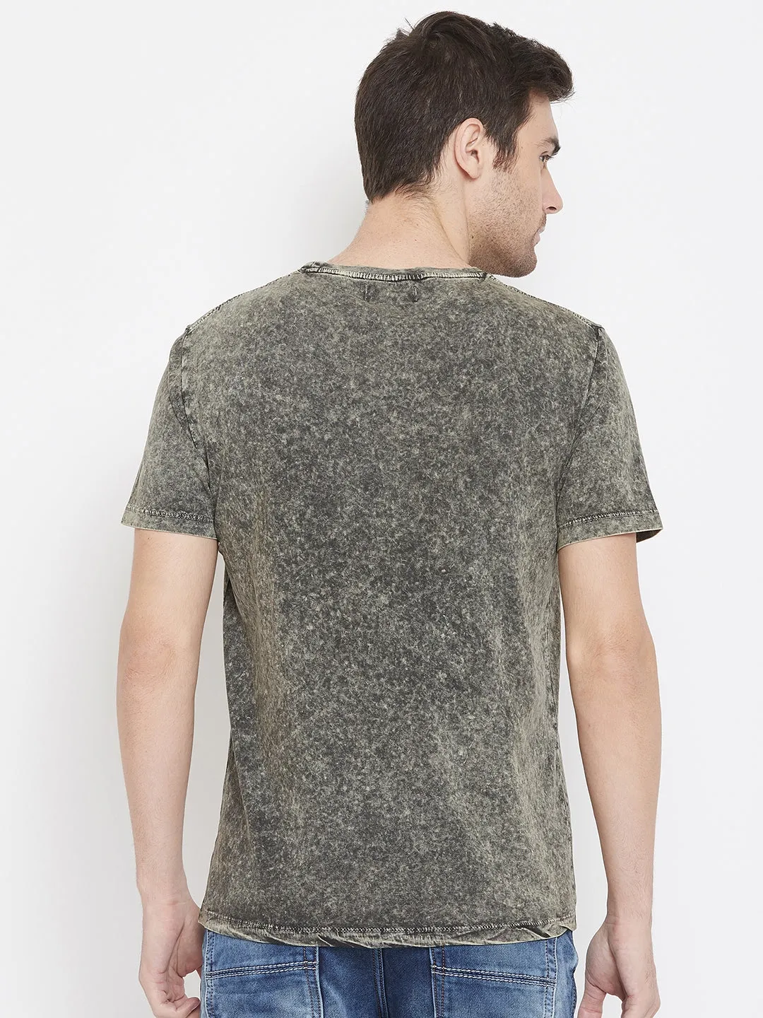 Olive Graphic Printed T-Shirt