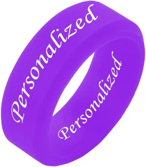 Personalize Any Name Name Date Silicone Ring, Plane Oblique Cutting Band Soft Rubber Ring for Her/Him, Rubber Engagement Bands Gift for Women Men, (Multicolor) Size 5 to 13
