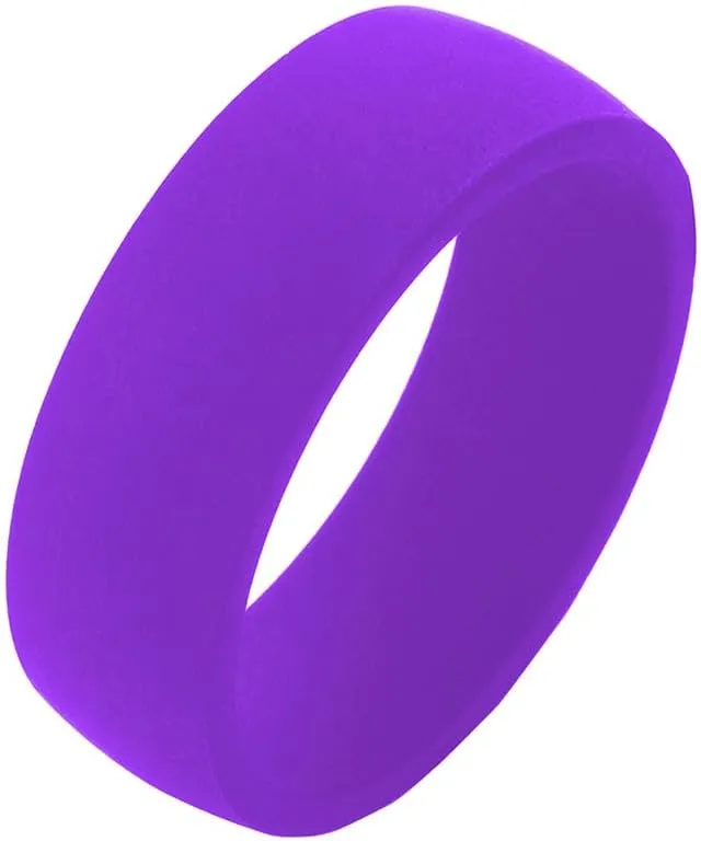 Personalize Bible Verses Rubber Ring Solid Color Cross Inspirational Faith Bible Verse 8MM Wide Blue Silicone Ring for Men Women Easter Gifts, Standard US Size 5 to 13