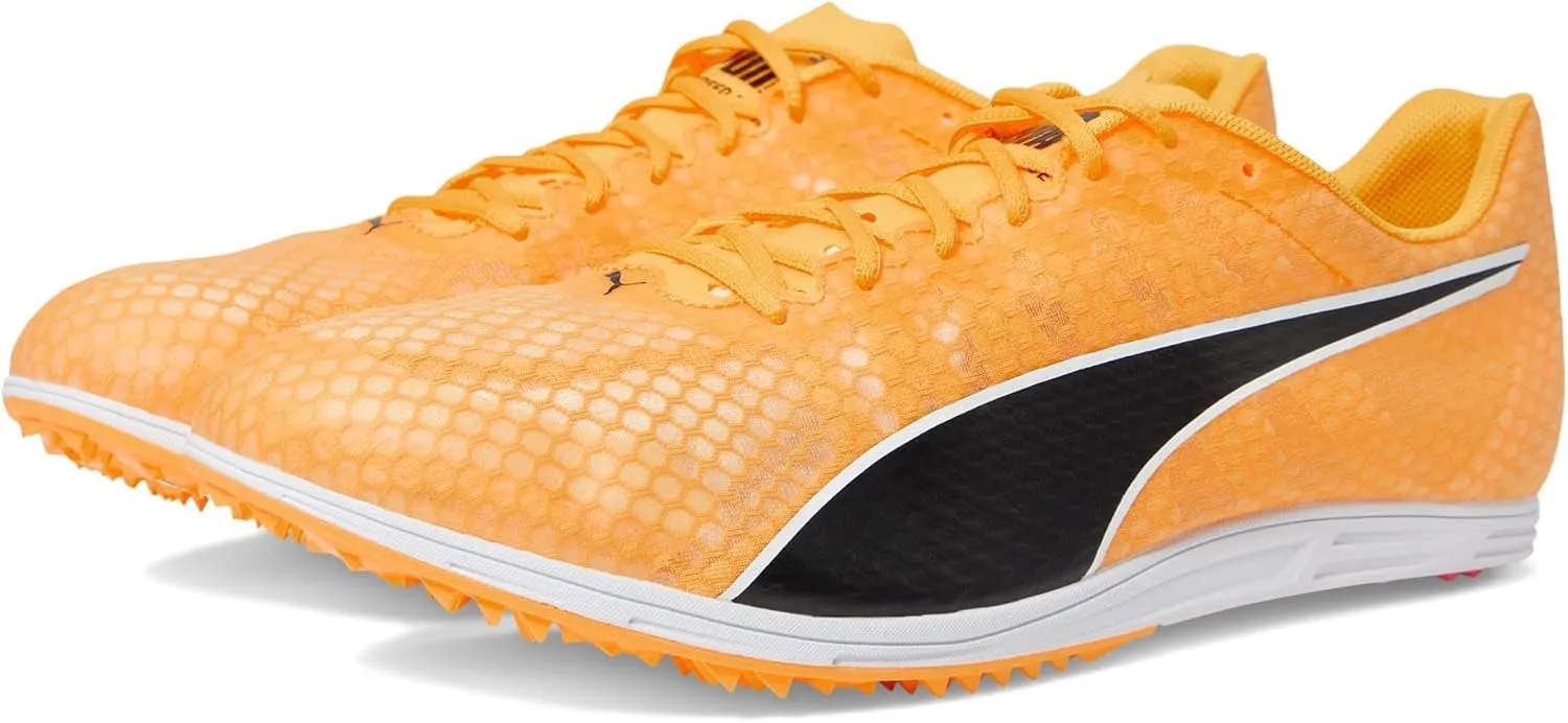 PUMA Men's Evospeed Distance 11 Track and Field Shoes, Sun Stream-Metallic Silver-Black, 10.5