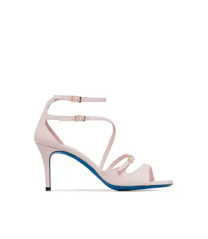 Rosé pink nappa leather straped sandal