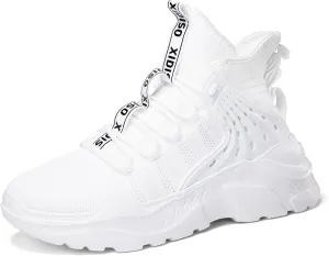SANNAX Fashion Mens Walking Running Shoes High Top Sock Sneakers Stylish Tennis Shoes Non Slip Lightweight Athletic Sports Gym Shoes