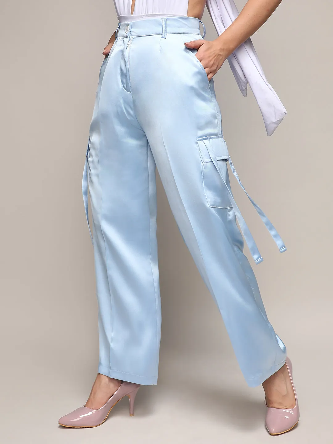 Satin Cargo Trousers