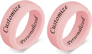 SHNIAN Independent Customization Silicone Ring for 2-3-4-5 Friendship Ring, Comfortable Fit Stepped Ring Soft Rubber - Sisters Ring Set for Christmas Easter, Size 6 to 12