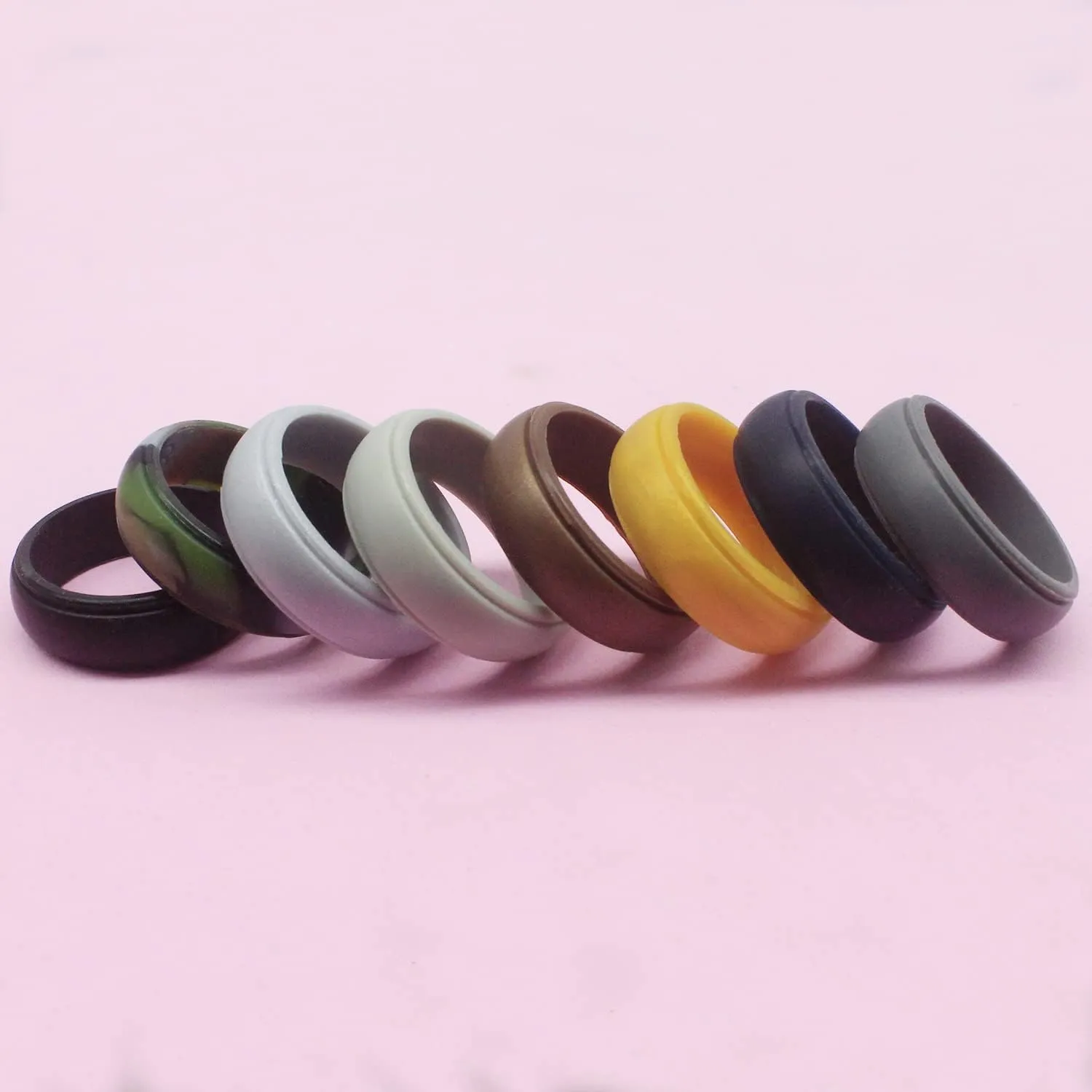 SHNIAN Independent Customization Silicone Ring for 2-3-4-5 Friendship Ring, Comfortable Fit Stepped Ring Soft Rubber - Sisters Ring Set for Christmas Easter, Size 6 to 12