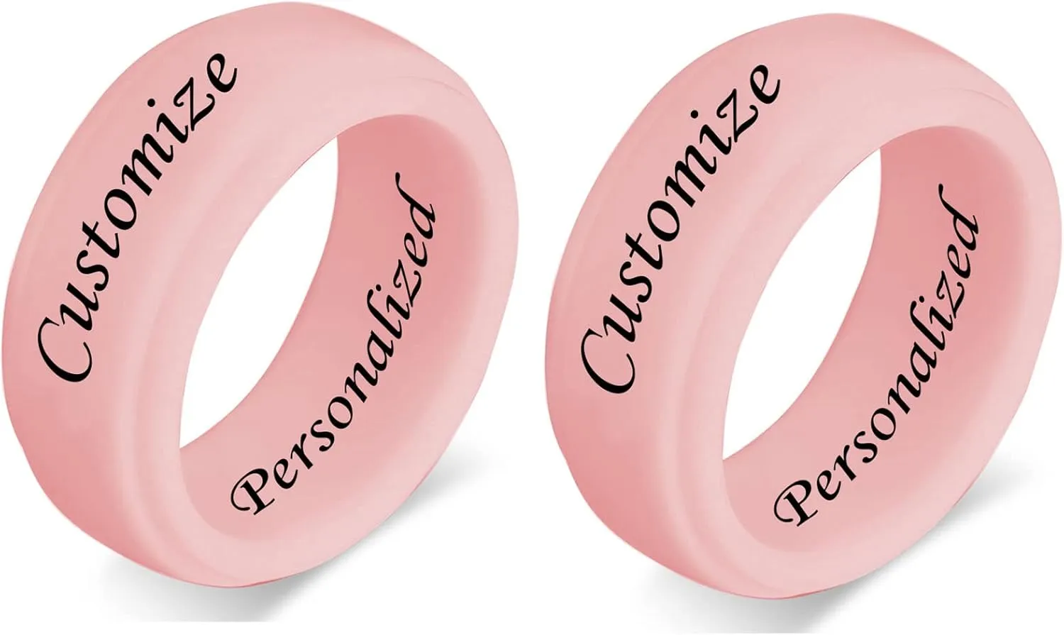 SHNIAN Independent Customization Silicone Ring for 2-3-4-5 Friendship Ring, Comfortable Fit Stepped Ring Soft Rubber - Sisters Ring Set for Christmas Easter, Size 6 to 12