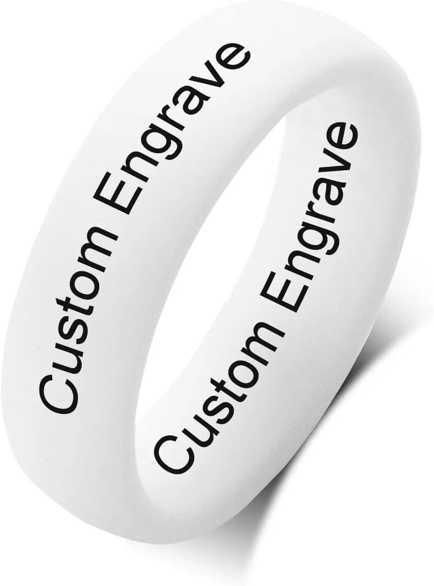 SHNIAN Ultra Comfortable, Breathable, and Safe Silicone Ring for Men Women, Personalized Dome Flexible Band Wedding Ring No-Toxic,Skin Safe - 5.7mm Wide - 2mm Thick, Size 4-10