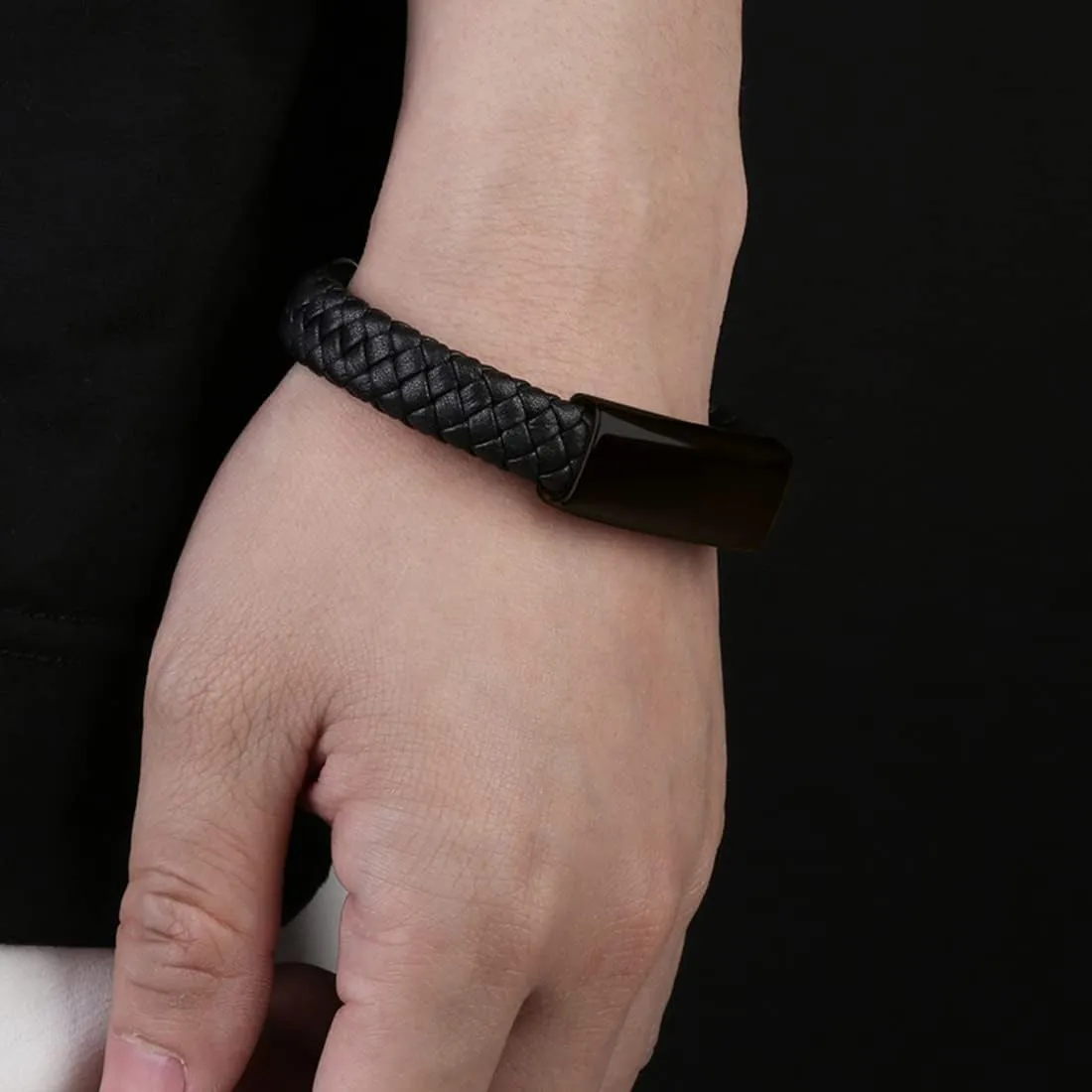 SHNIAN Woven Leather & Stainless Steel Friendship Cuffs Bracelets,Inspirational Motivational Bracelets Christian Prayer for Men and Teens - Nope.not Today, 6.5"/7.28"/7.87"