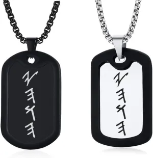 SHNIAN Yahuah YHWH Religious Hebrew Dog Tags Military Necklace with Black Silencers for Adults Teens Israel Jewelry - Judaica Jewelry Stainless Steel Pendant, Chain Length 24/26/28/30in