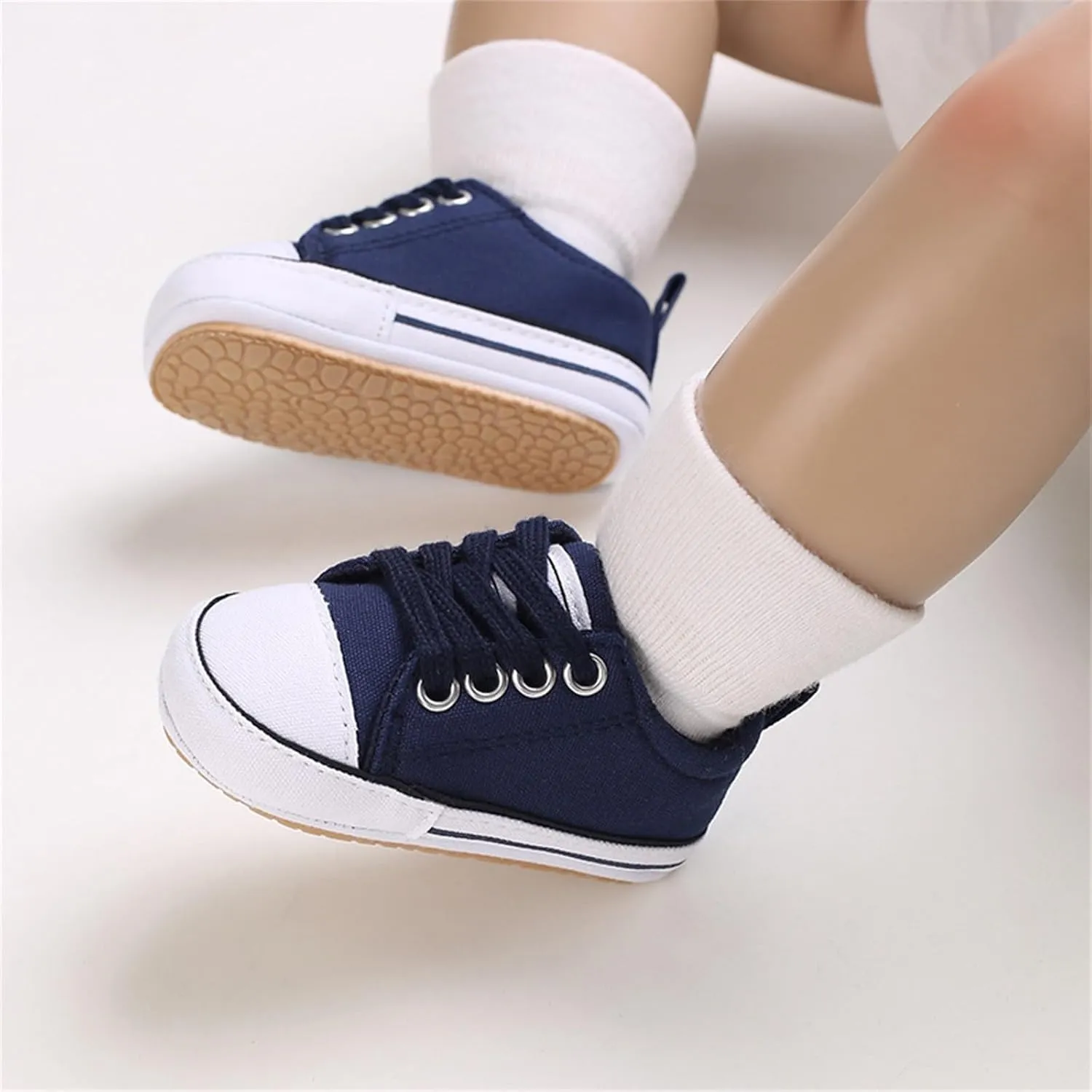 Spring and Summer Children Infant Toddler Shoes Boys and Girls Sports Shoes Flat Bottom Light Lace White Baby Sneakers