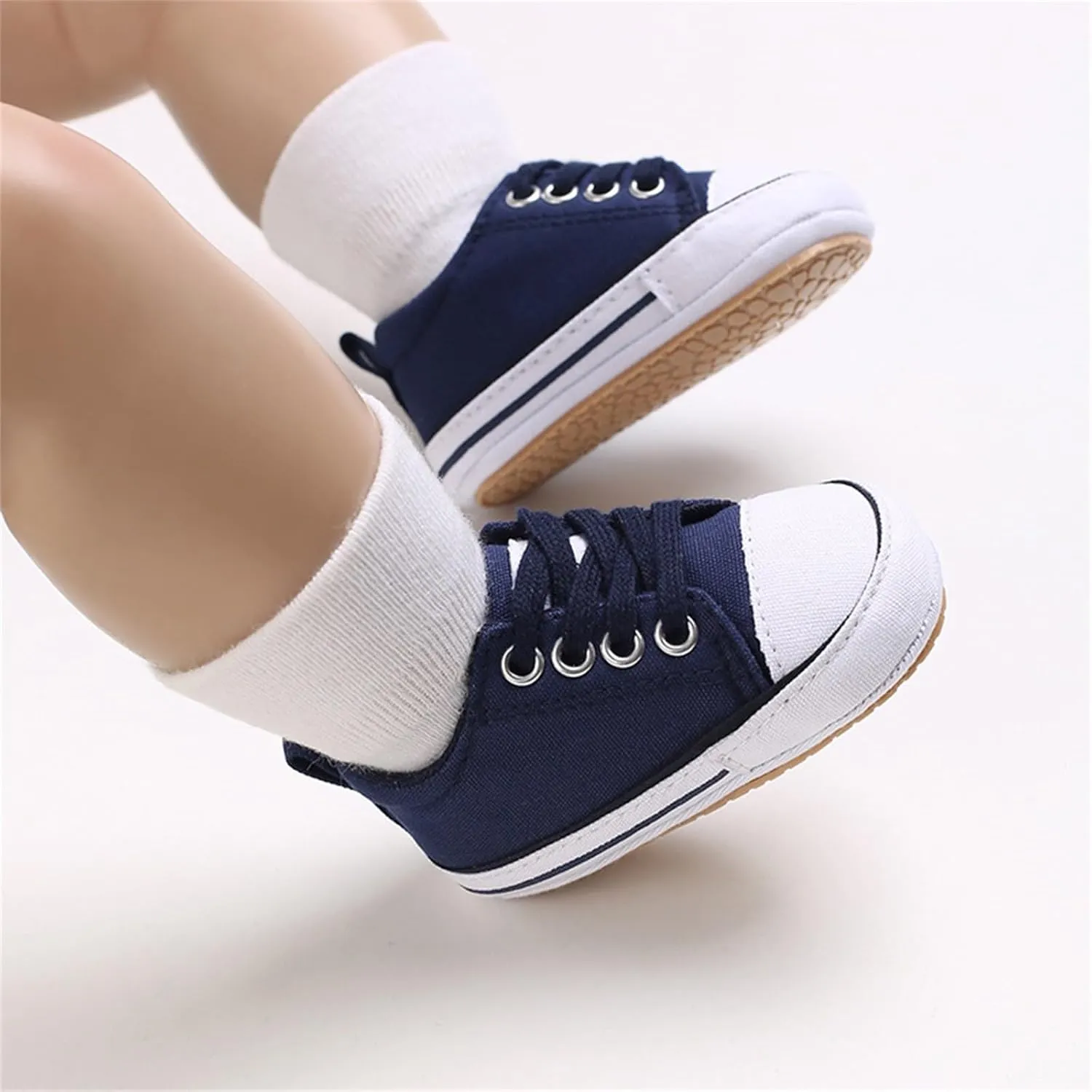 Spring and Summer Children Infant Toddler Shoes Boys and Girls Sports Shoes Flat Bottom Light Lace White Baby Sneakers