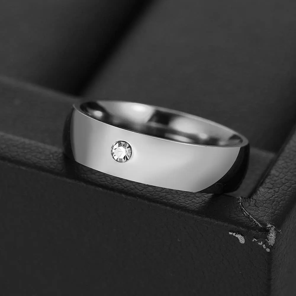 Stainless Steel Jesus Cubic Alumina Ring Christian Religious Holy Cross Wedding Engagement Faith Hope Love Cross Lifeline Heart Ring - Amulet Ring Catholic Ring Jewelry, Size 5 to 12