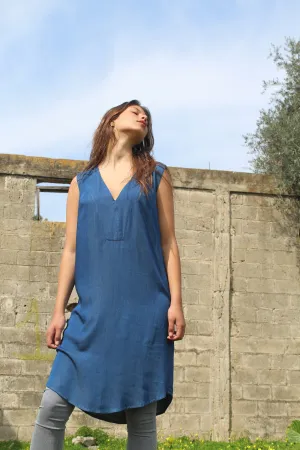 V Neck Denim Dress