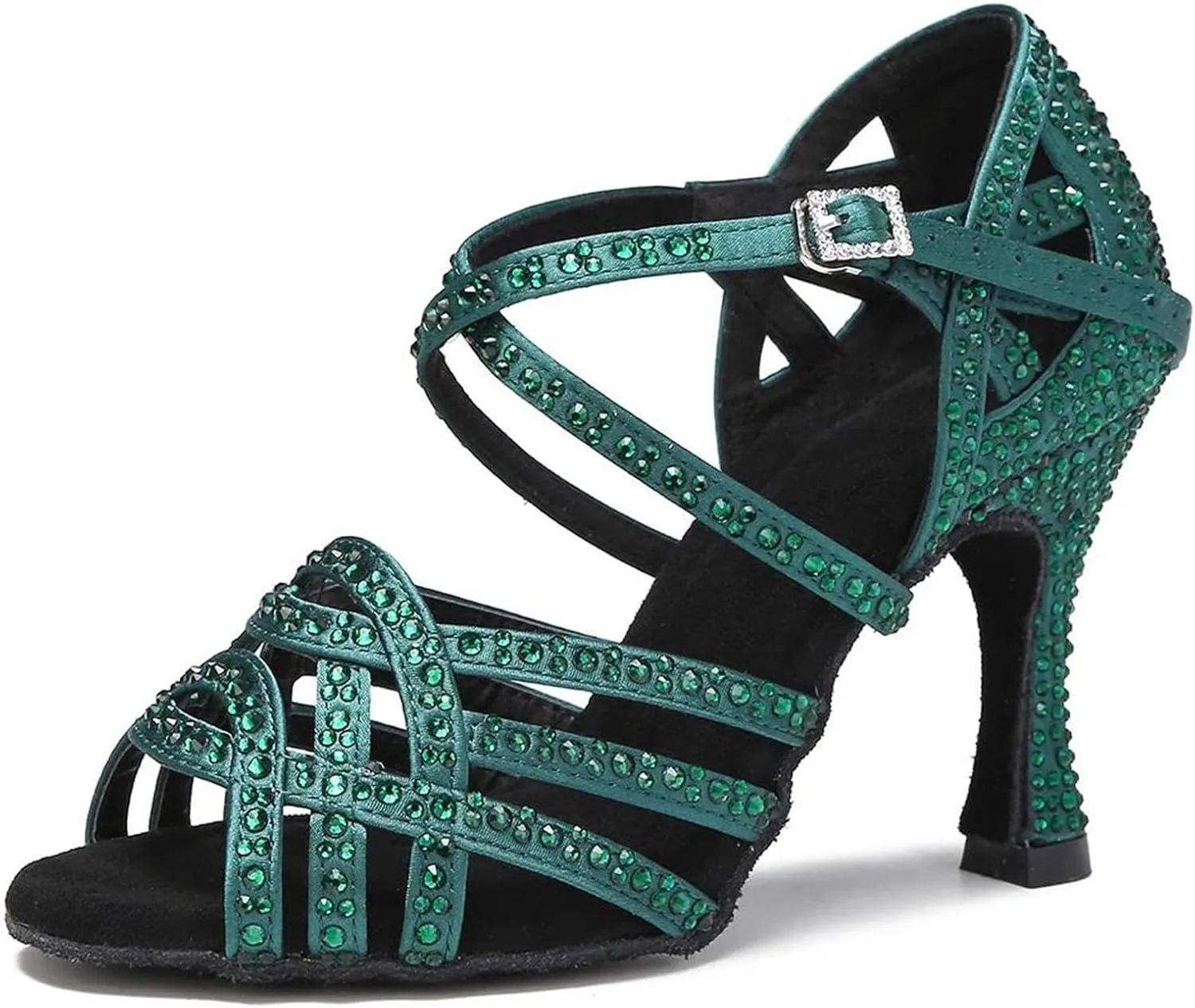 Women's Blue Latin Dance Shoes - Ballroom Party Soft Bottom Salsa Sandals, 5CM/2Inch Heel Height
